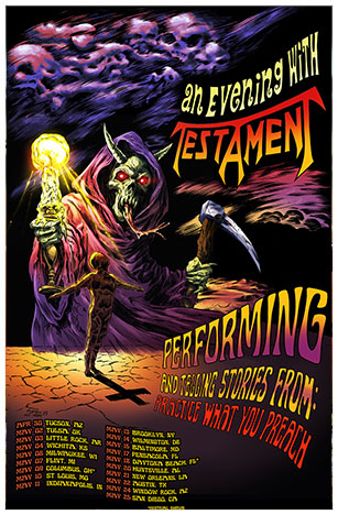 An Evening With Testament poster. Inks Vic Moya. Colors Junki Sakuraba